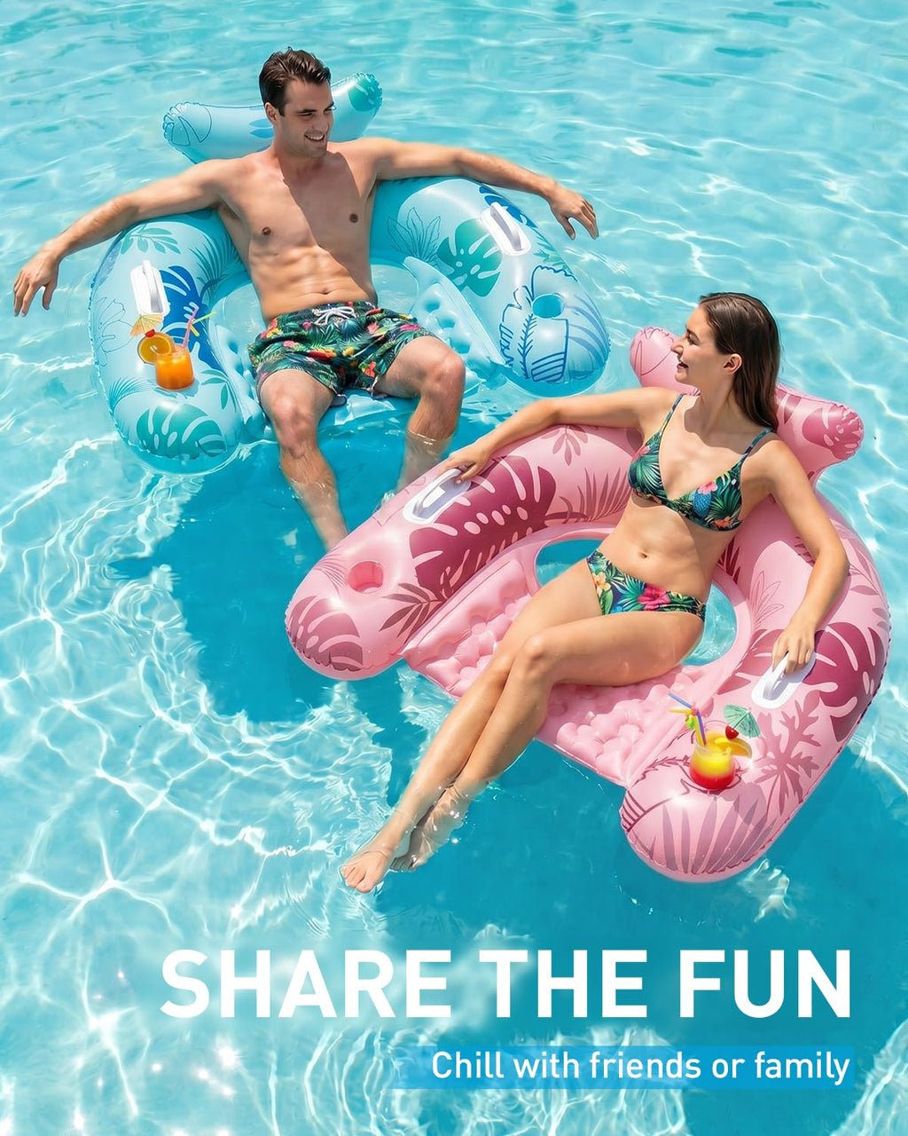 Inflatable Pool Floats with Cup Holders B14614
