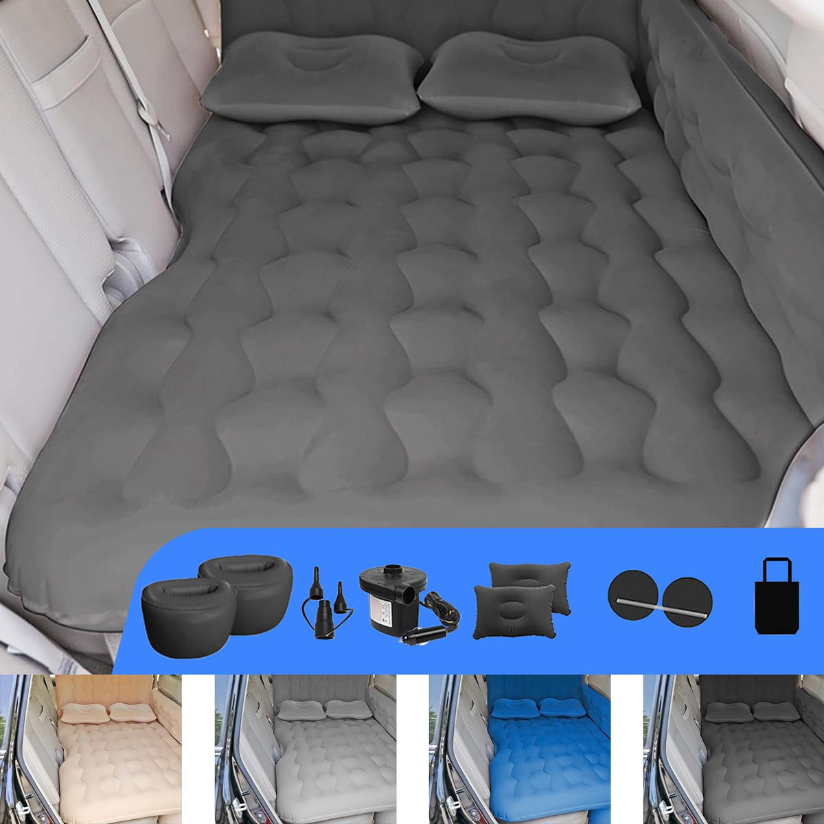 Black Car Air Mattress with Electric Pump V72422