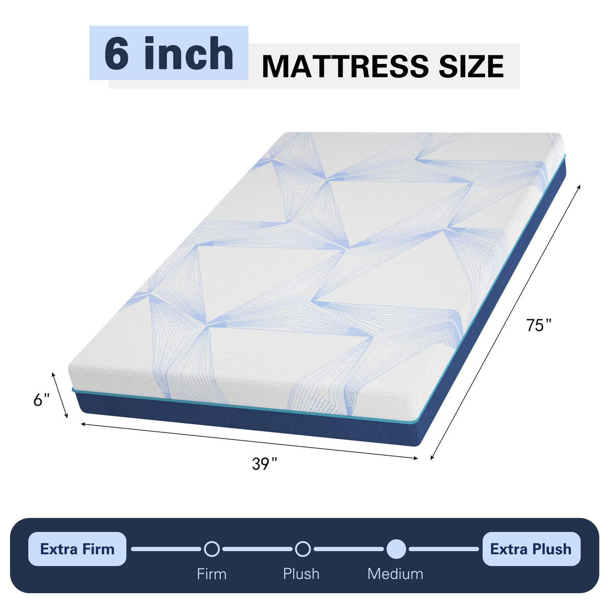 6 Inch Twin Gel Memory Foam Mattress V19609