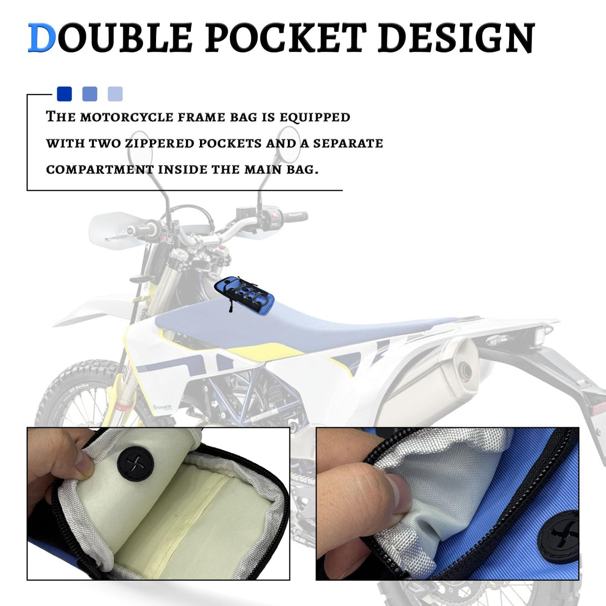 Waterproof Ebike Phone Storage Bag Battery Frame Pouch Blue Y30315