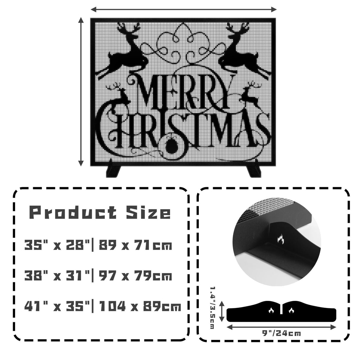 Christmas Fireplace Screen B8525