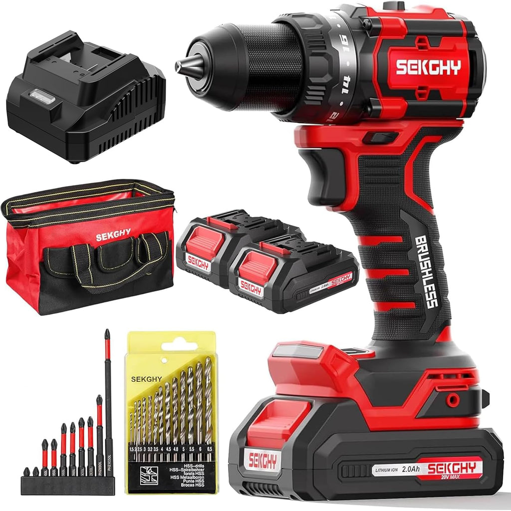 20V Cordless Drill Driver Kit with 2 Batteries F288754