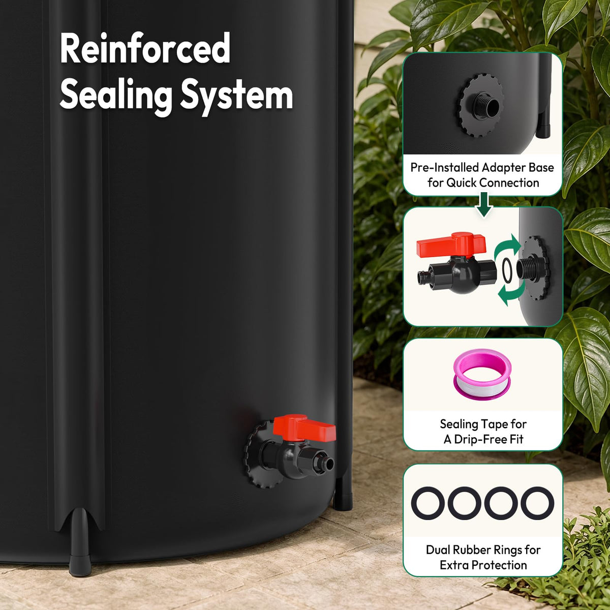 Collapsible 50 Gallon Rain Barrel H673413