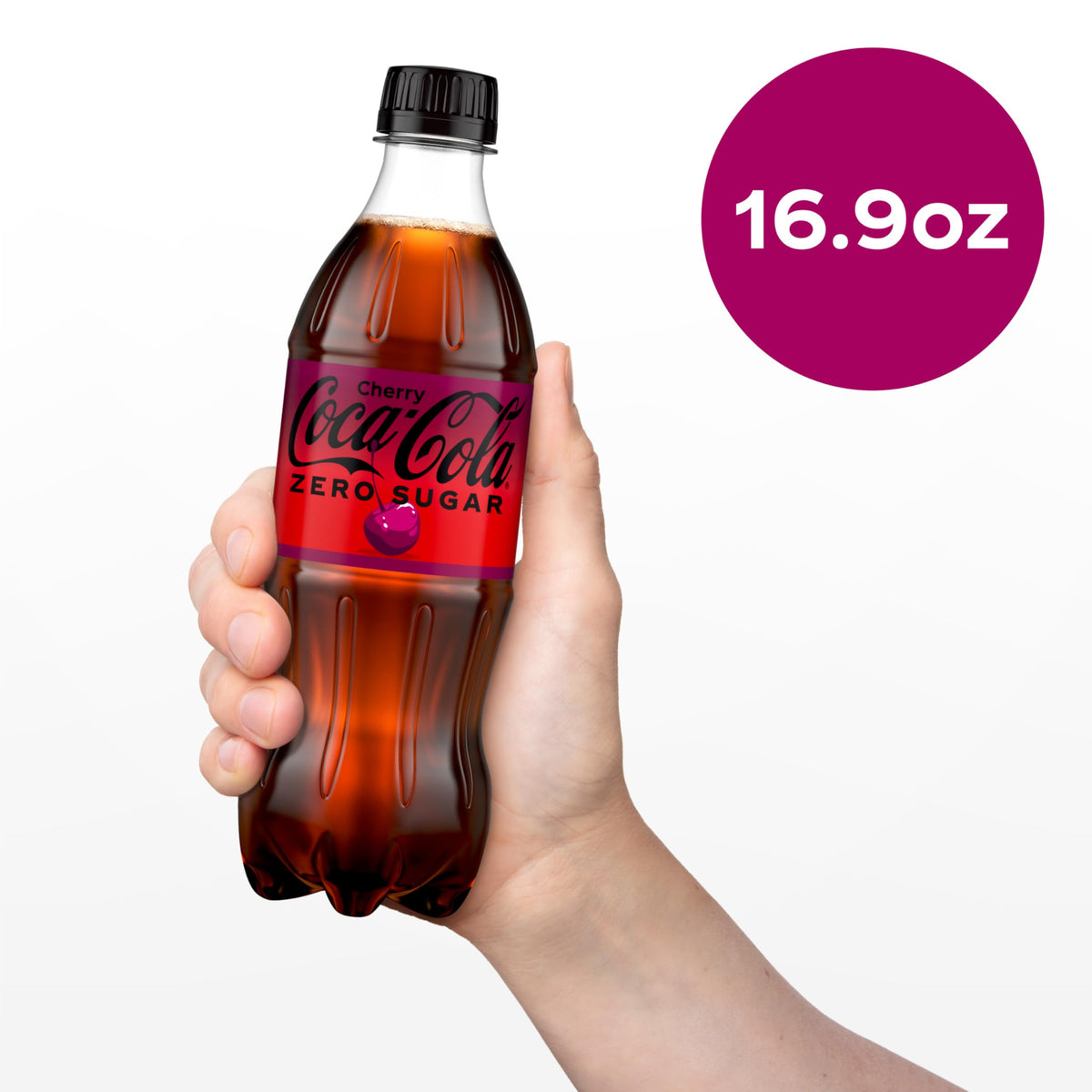 Cherry Soda Soft Drink Bottles, 16.9 fl oz, 6 Pack W432216