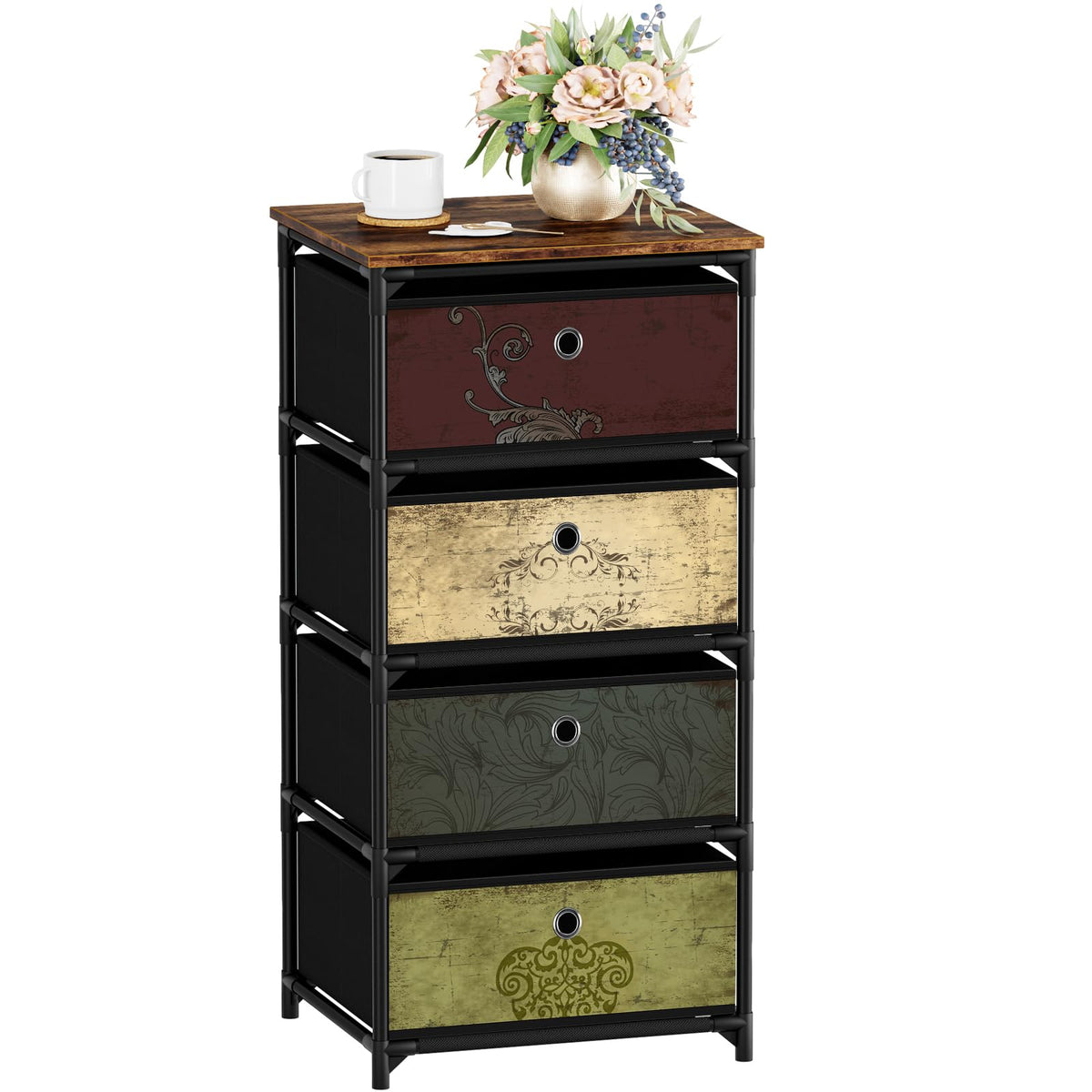 4 Drawer Fabric Storage Unit N2371