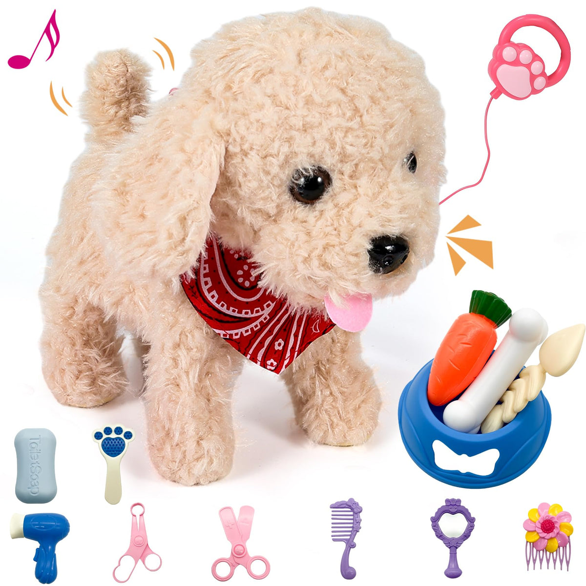 Interactive Walking Plush Puppy Toy V7674