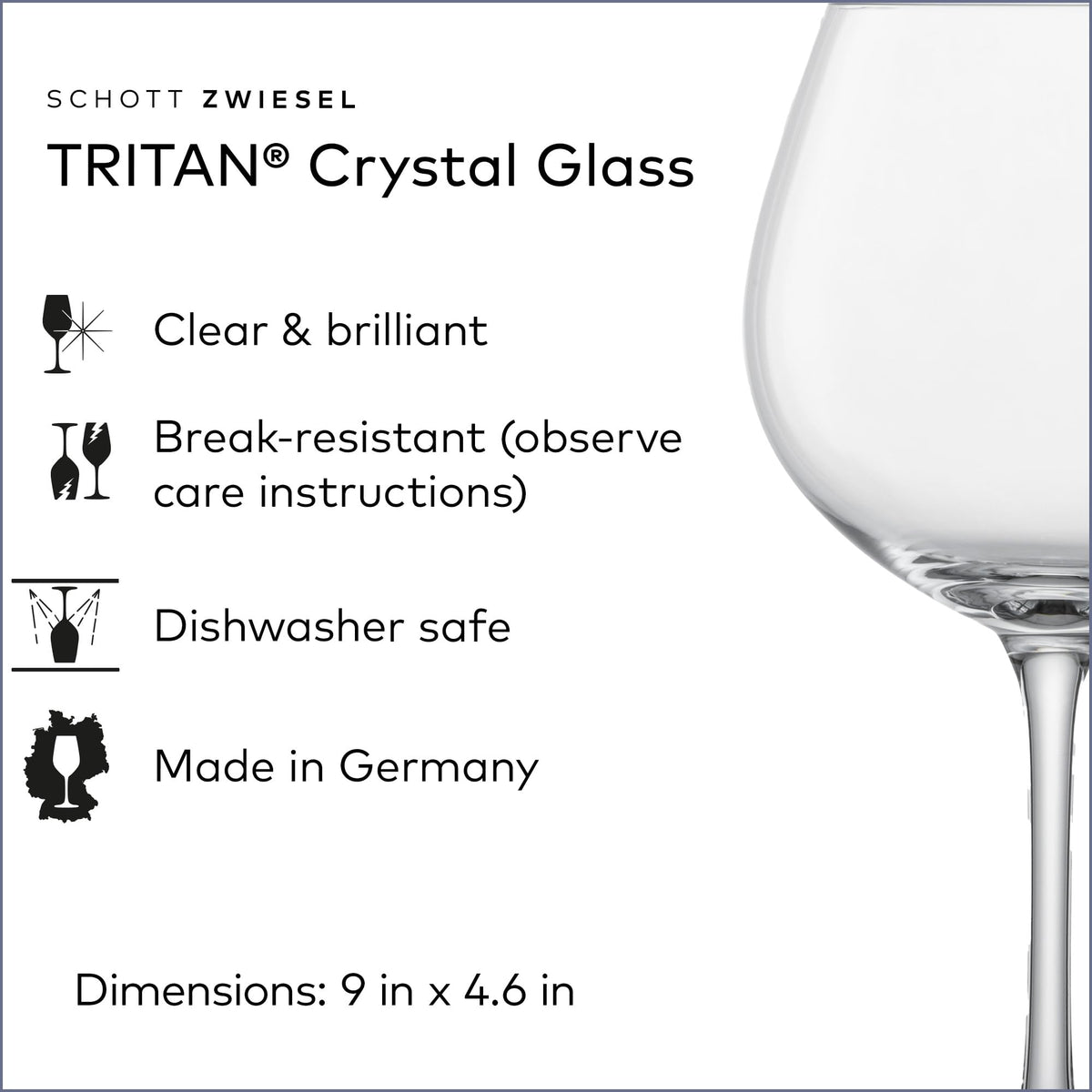 Red Wine Glass Set of 6 Dishwasher-Safe Tritan Crystal 27.5 Ounce C4308