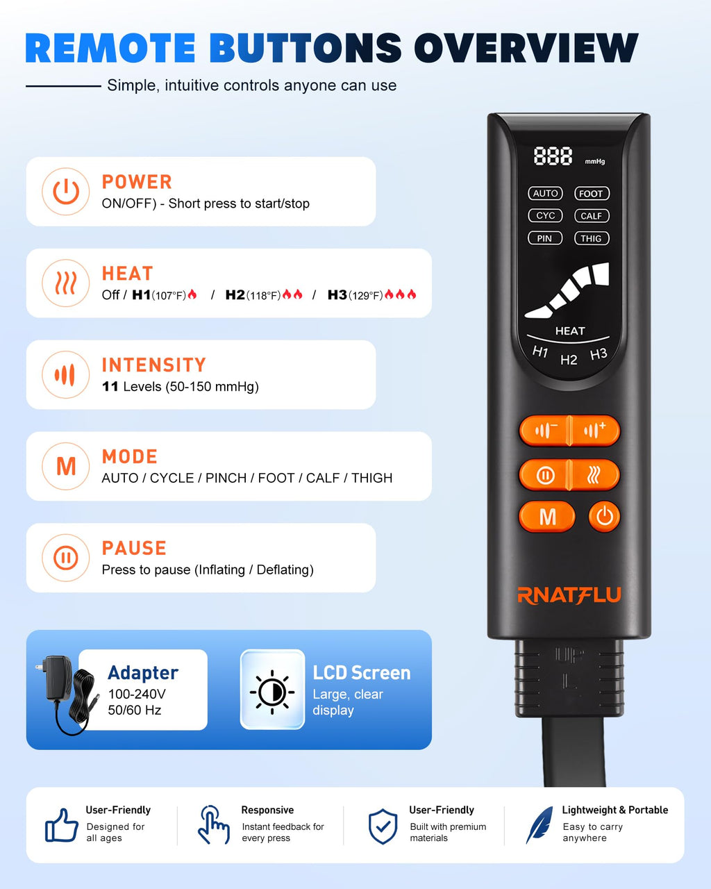 Air Compression Leg Massager with Heat P33615