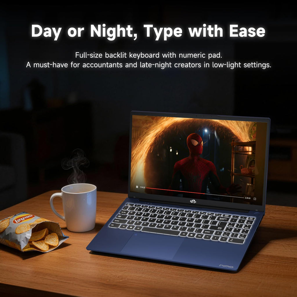 15.6" FHD Laptop, Intel 4 Cores, 8GB RAM, 256GB SSD E5741