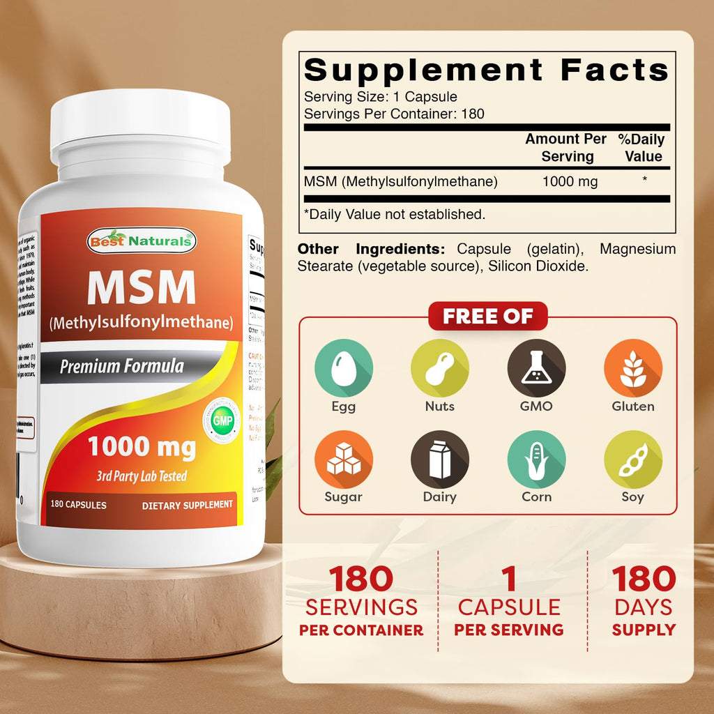 MSM 1000 mg 180 Capsules N20116