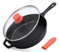10" Pre-Seasoned Cast Iron Skillet with Glass Lid L350934