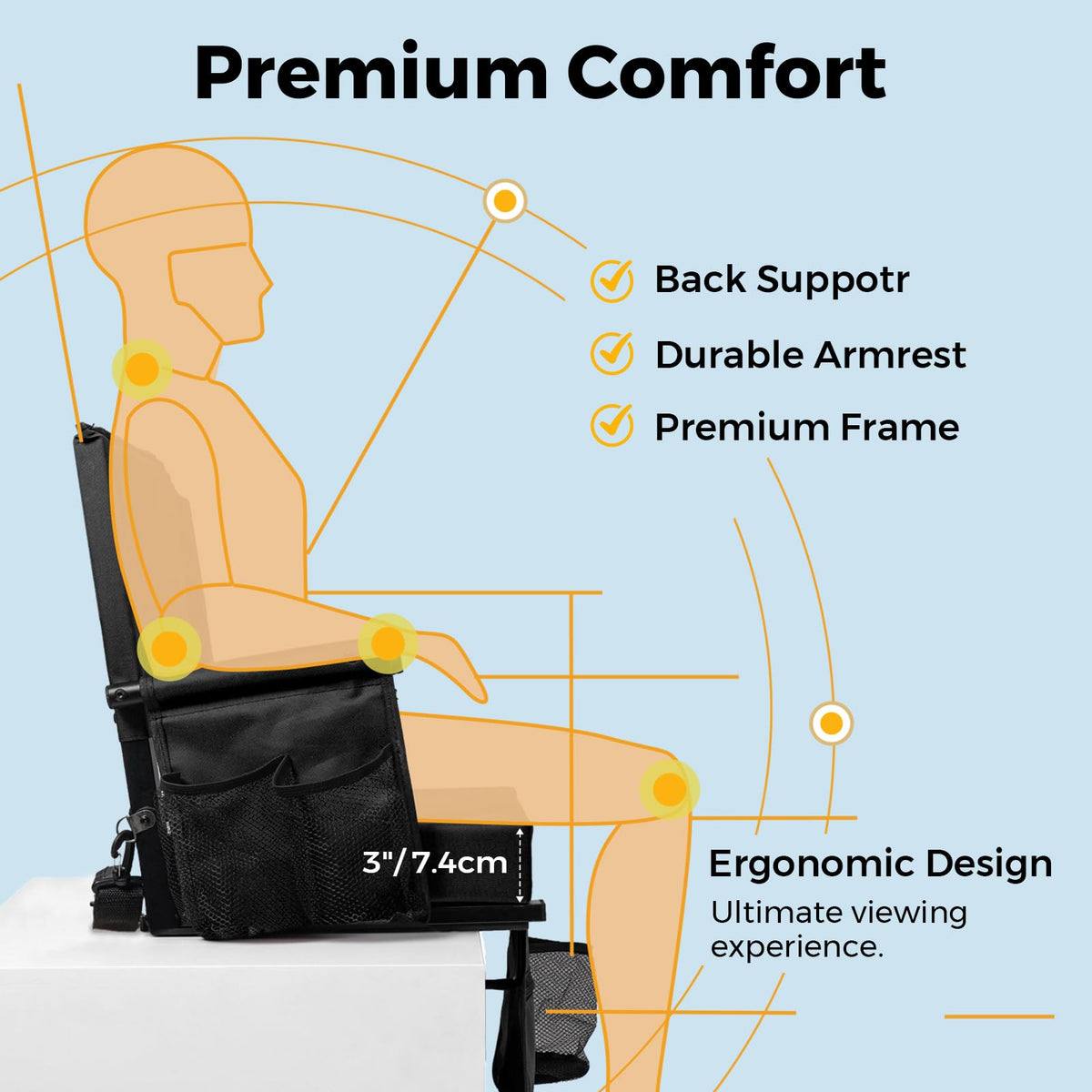 Bleacher Chair with Back & Cushion Y6010