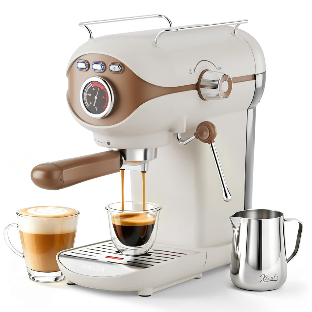 White Compact Espresso Machine with Milk Frother Z9384