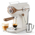 White Compact Espresso Machine with Milk Frother Z9384