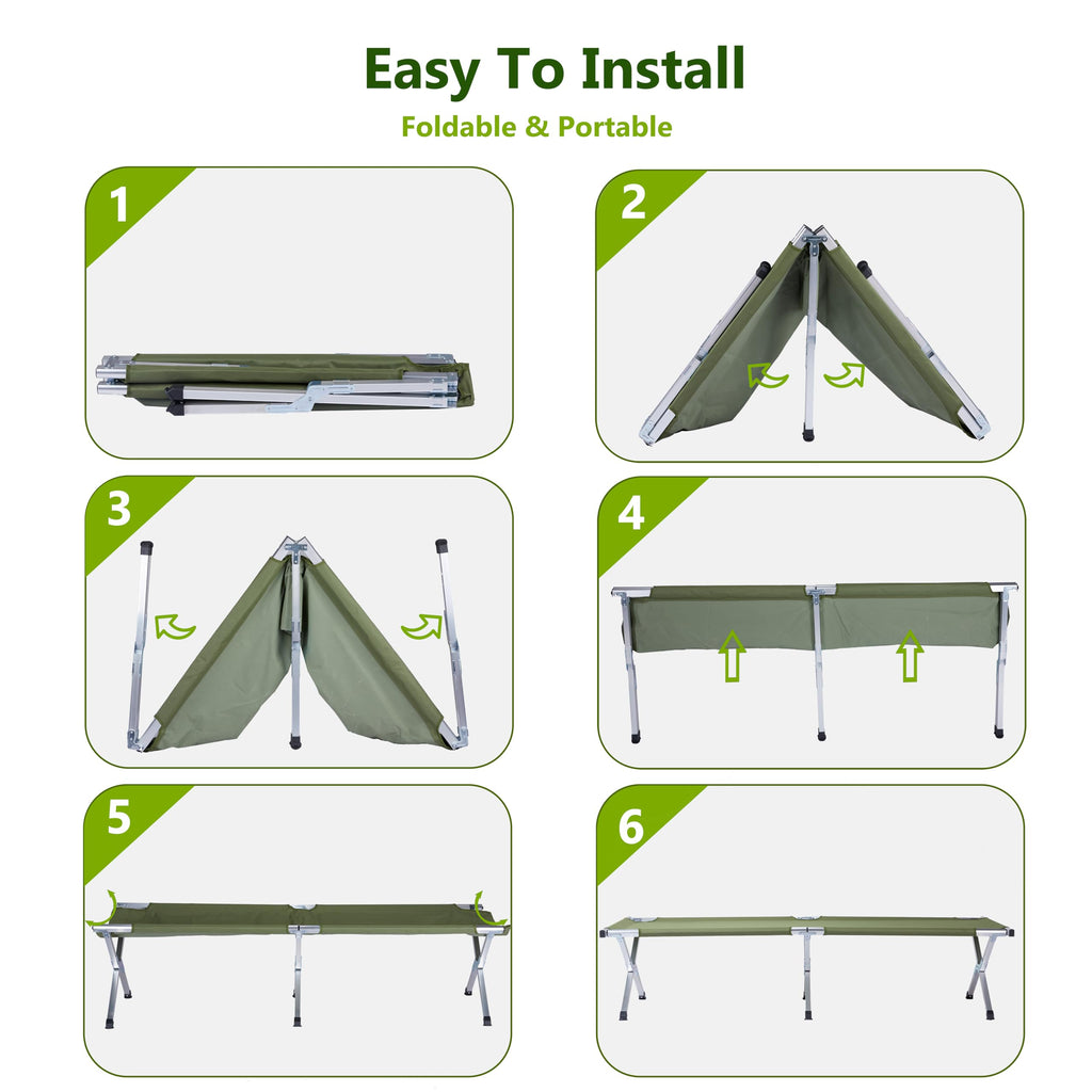 25" Wide Folding Camping Cot with Carry Bag R200613