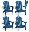 Folding Adirondack Chairs Set of 4 Blue HDPE Plastic A688798