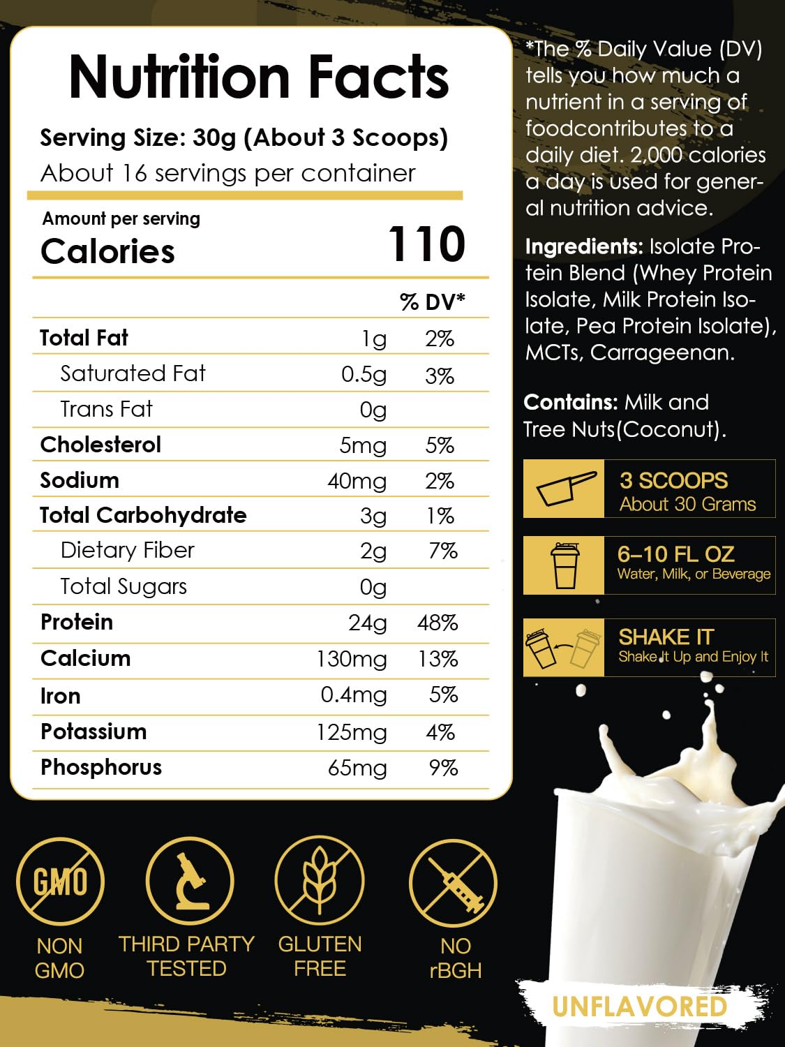 Unflavored Whey & Pea Protein Powder L749697