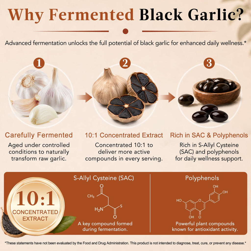 Black Garlic Softgels 6000mg 120 Softgels D93179