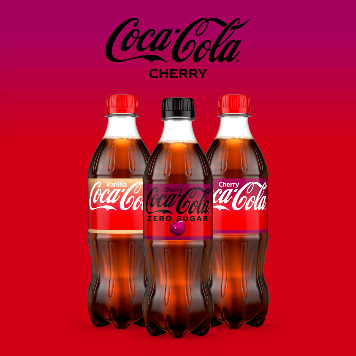 Cherry Soda Soft Drink Bottles, 16.9 fl oz, 6 Pack W432216