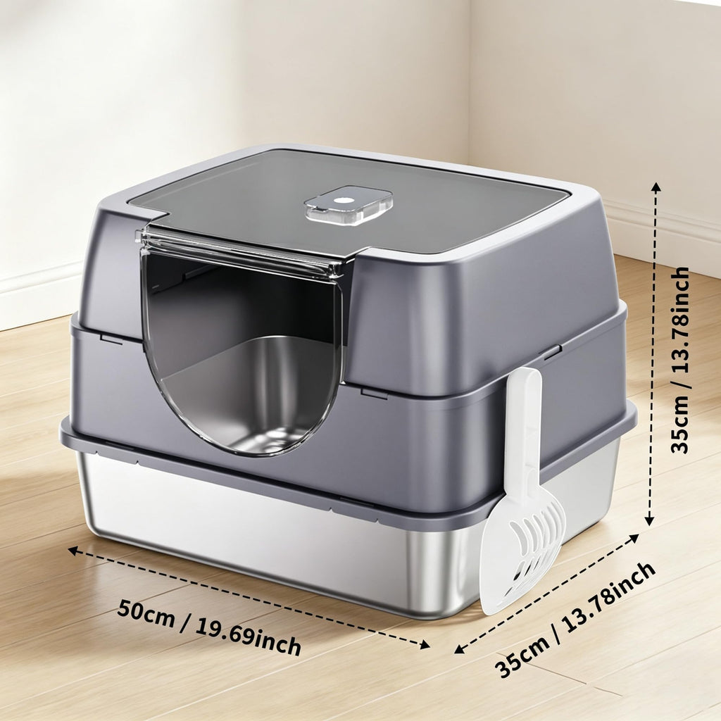 Fully Enclosed Stainless Steel Cat Litter Box B928