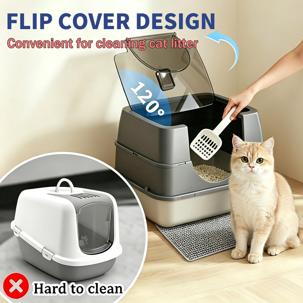 Fully Enclosed Stainless Steel Cat Litter Box B928