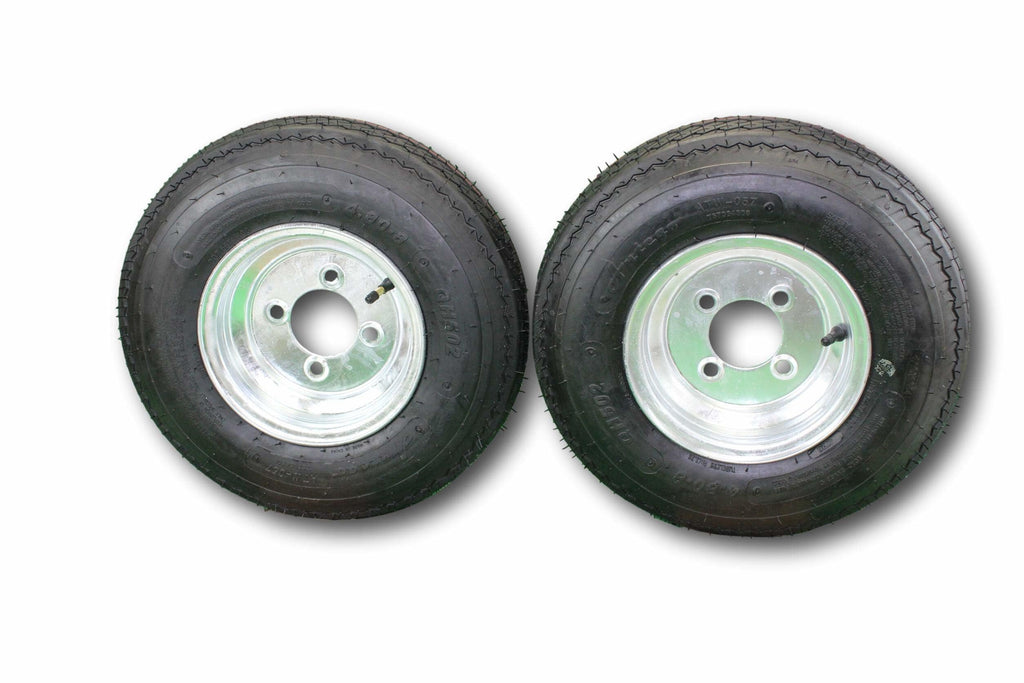 4.80-8 Trailer Tire & Wheel, 6 Ply, 4 Lug Galvanized, Set of 2 T11176