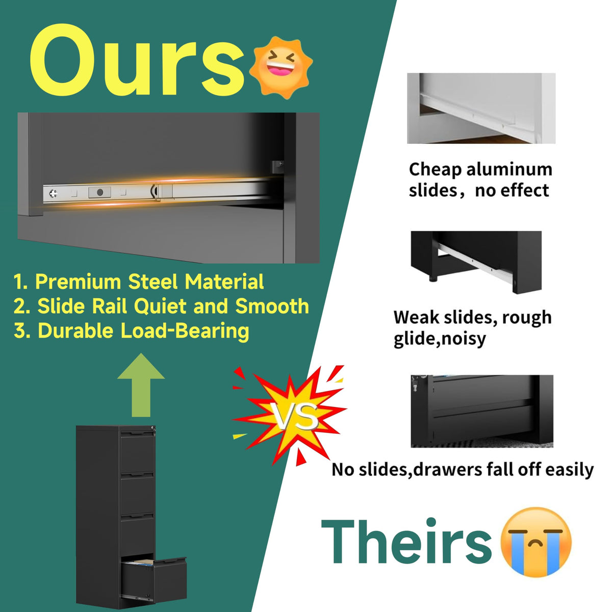 4 Drawer Metal File Cabinet with Lock Y5953