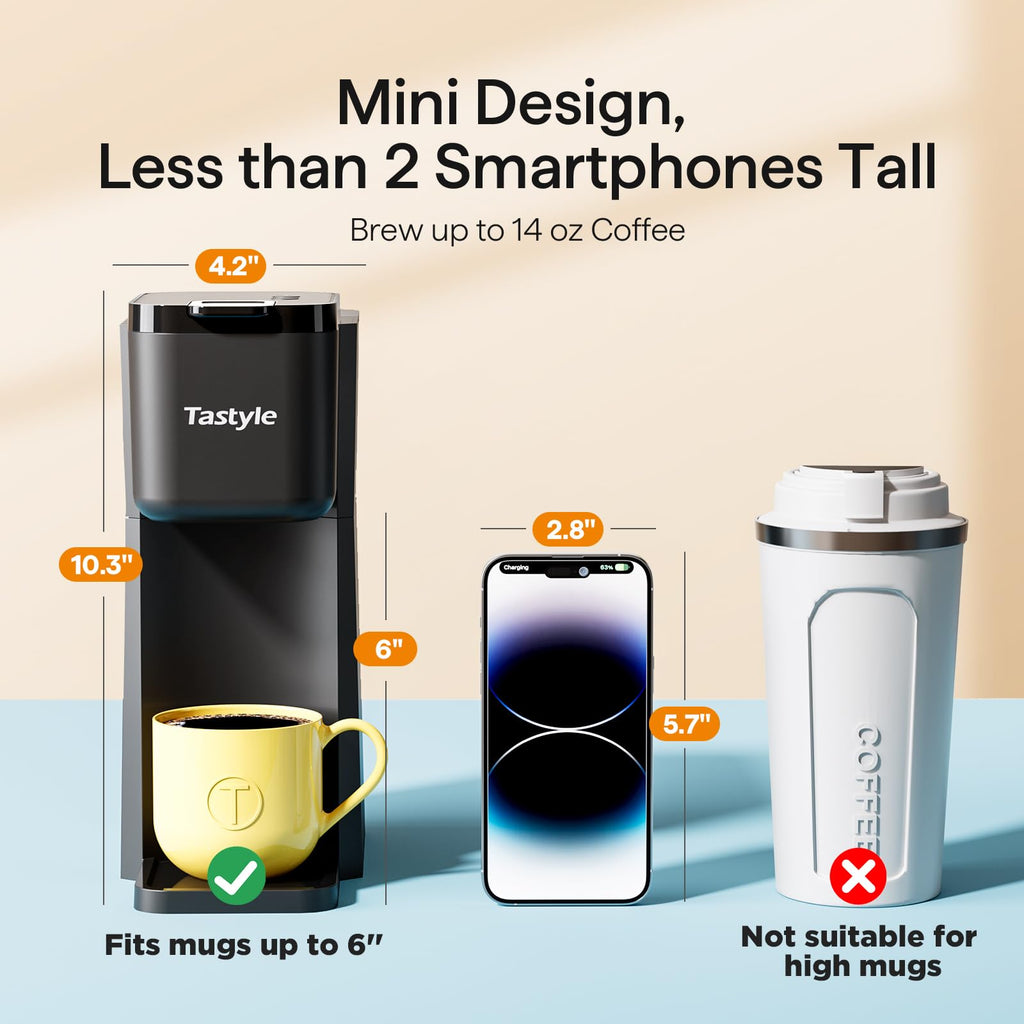 Mini Single Serve Hot and Iced Coffee Maker F886036