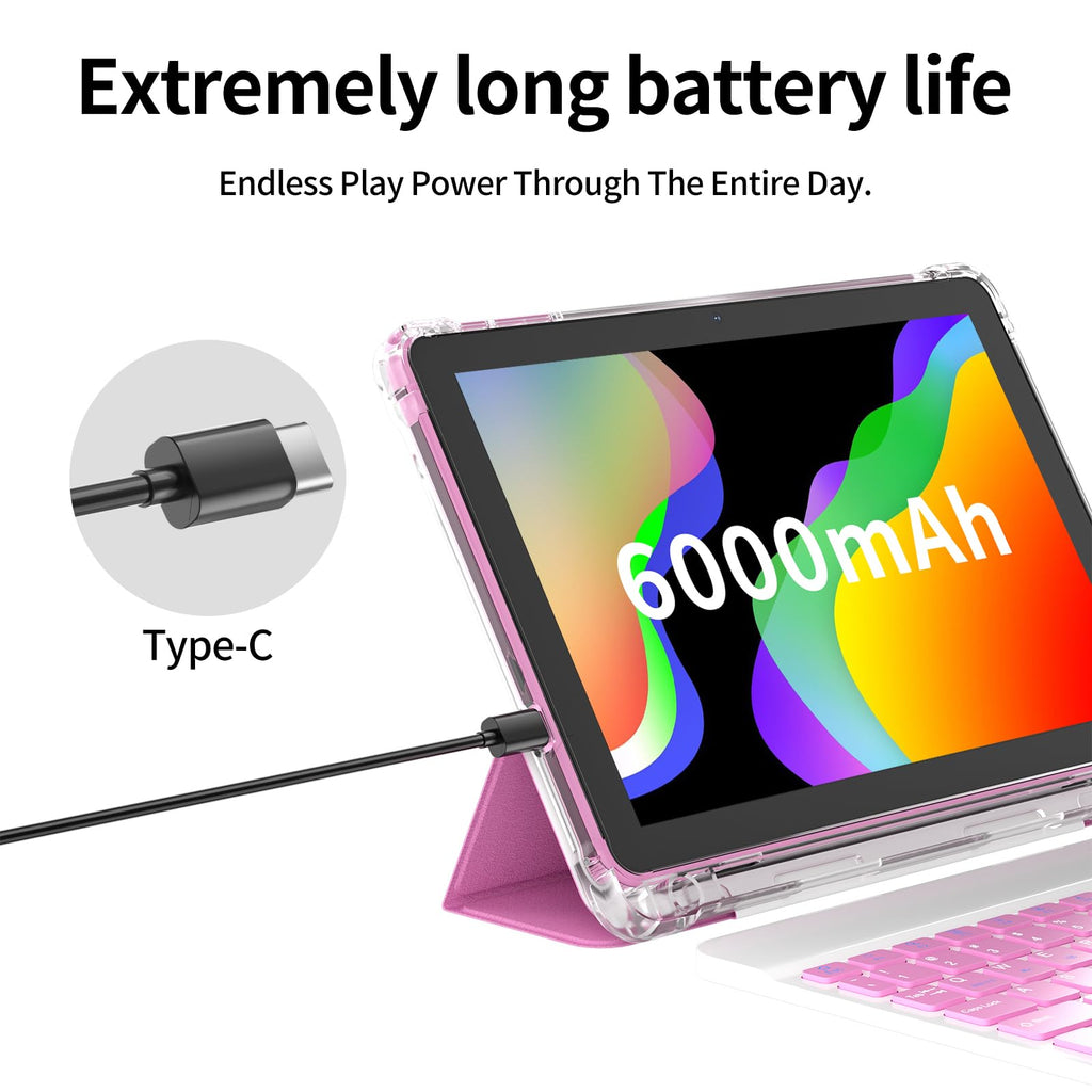 Android 16 10 inch 2 in 1 Tablet with Keyboard P594951