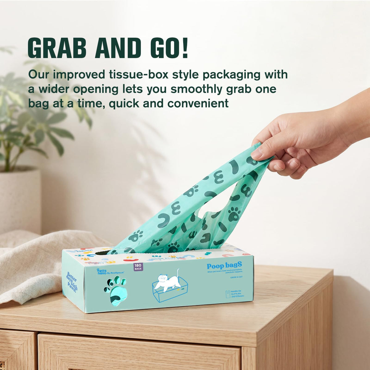 Cornstarch Based 180 Count 1.1 Gallon Lavender Scent Leak Proof Poop Bags with Handle V61780