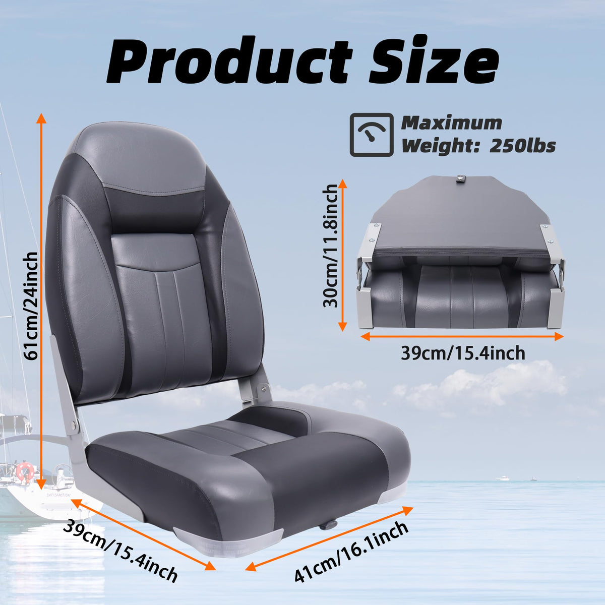 High Back Folding Boat Seat G107