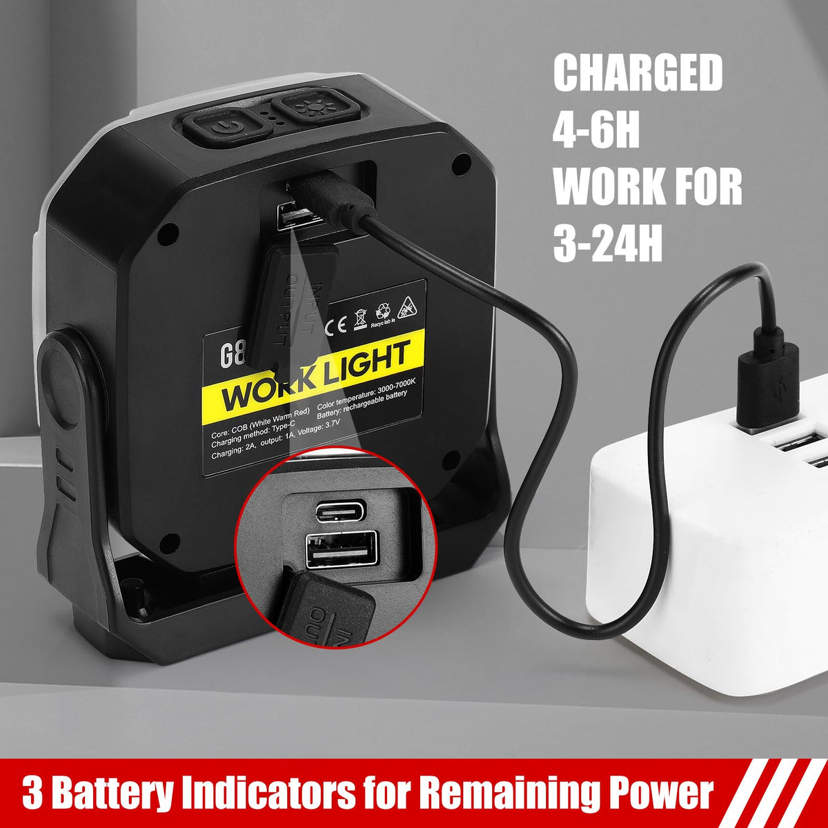 Magnetic Rechargeable Job Site Light with Hook T9670