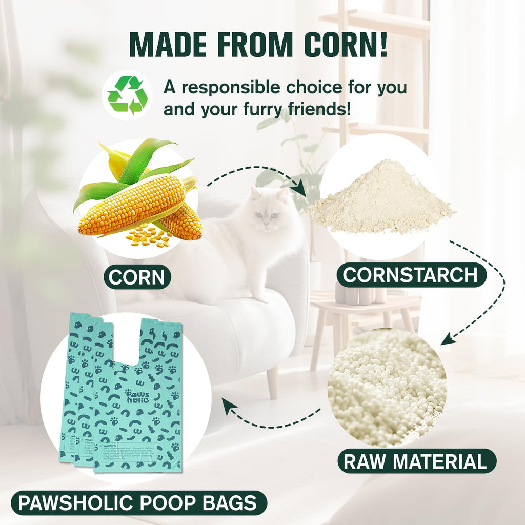 Cornstarch Based 180 Count 1.1 Gallon Lavender Scent Leak Proof Poop Bags with Handle V61780