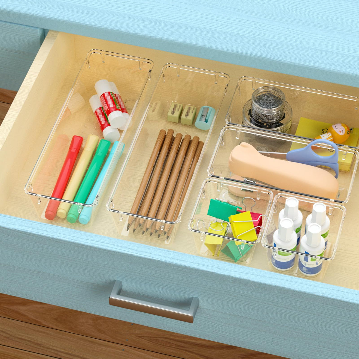 12 Pack Clear Drawer Organizer Set H652291