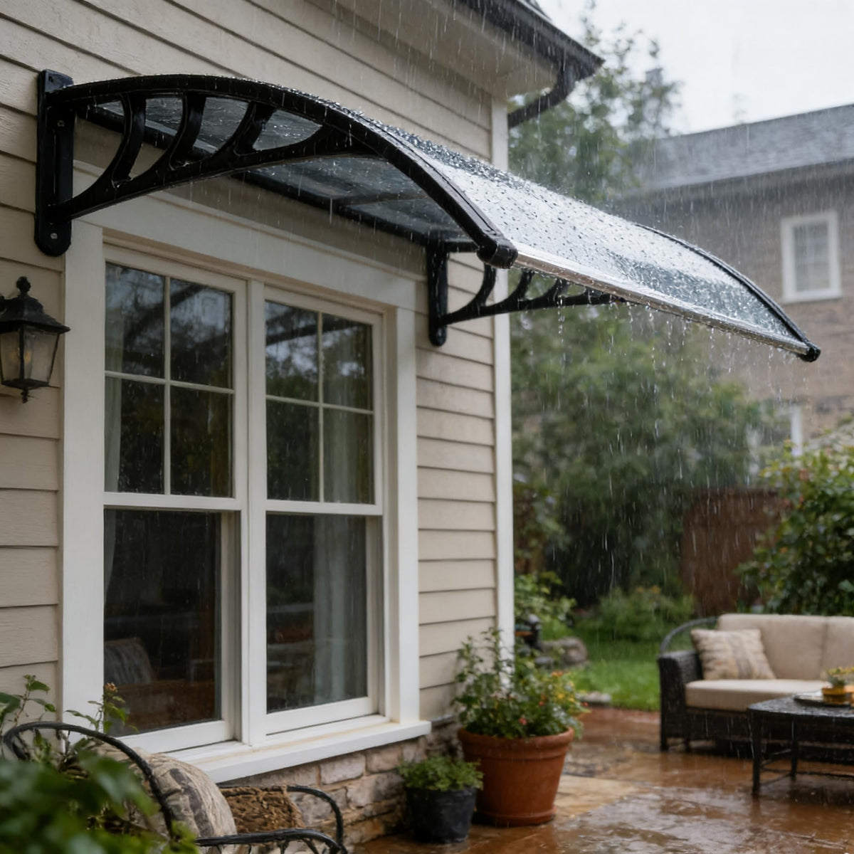 58.5x35 Inch Polycarbonate Patio Awning F148203
