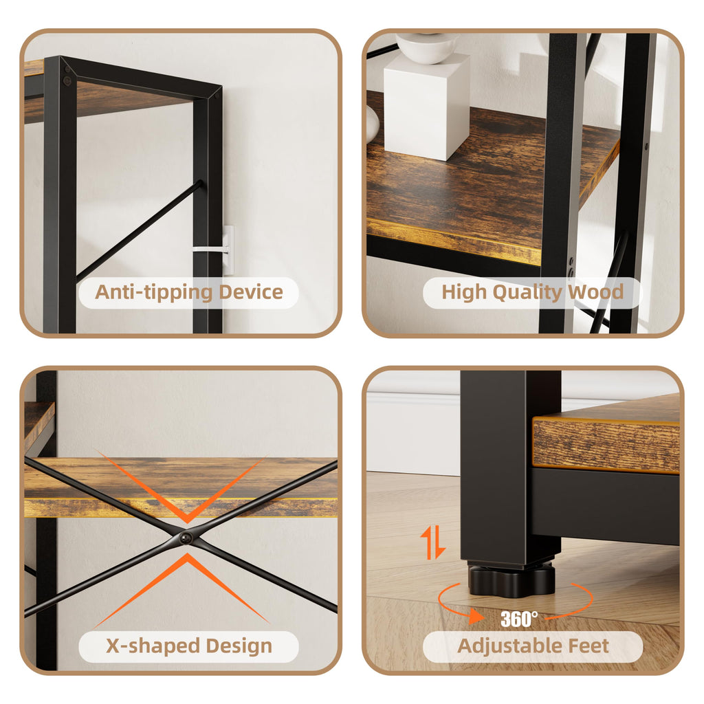 5 Tier L Shaped Corner Bookshelf T314