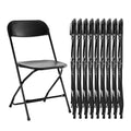10 Pack Black Plastic Folding Chairs with Metal Frame A59024