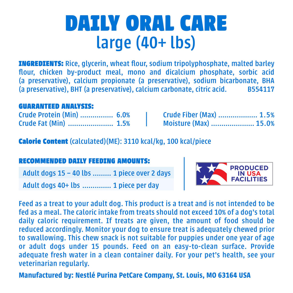 Daily Oral Care Dental Chews for Large Dogs 90 ct T6656