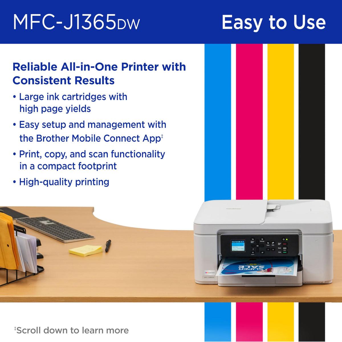 Wireless Color Inkjet All-in-One Printer with Automatic Duplex Printing M45164