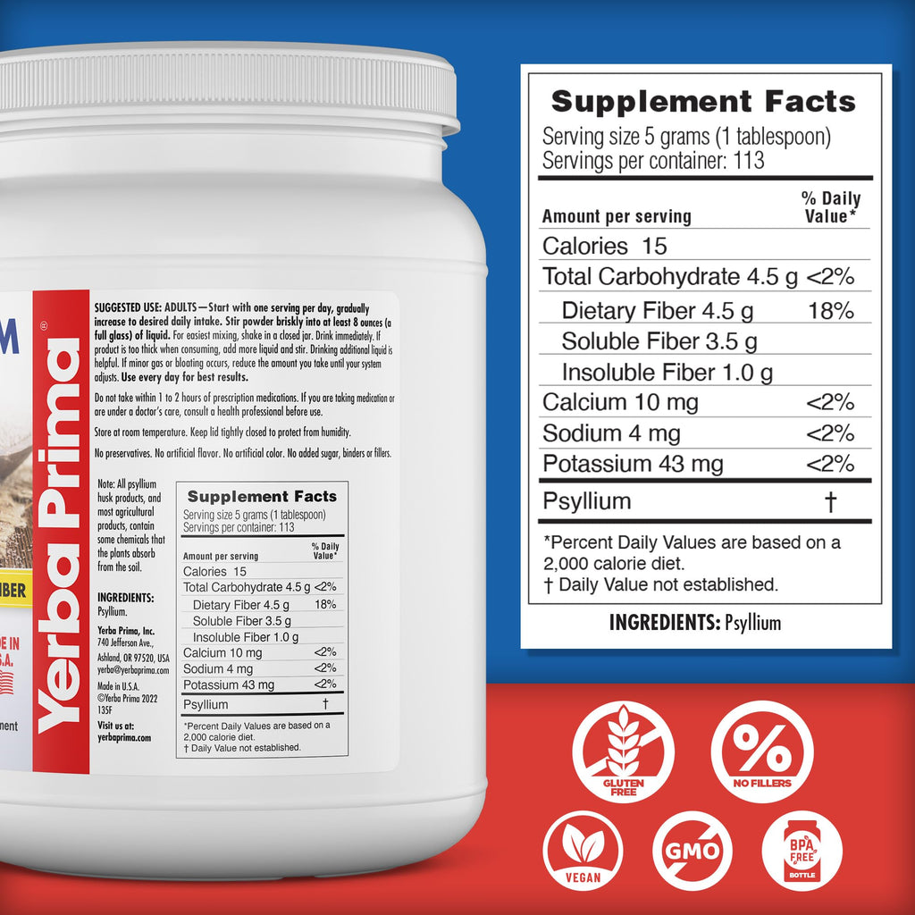 Psyllium Whole Husks Fiber Supplement 20oz Z618