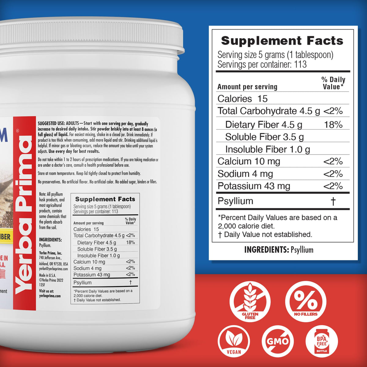 Psyllium Whole Husks Fiber Supplement 20oz Z618
