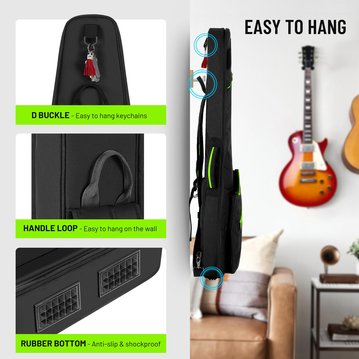 0.47in Thick Padding Electric Guitar Bag T721689