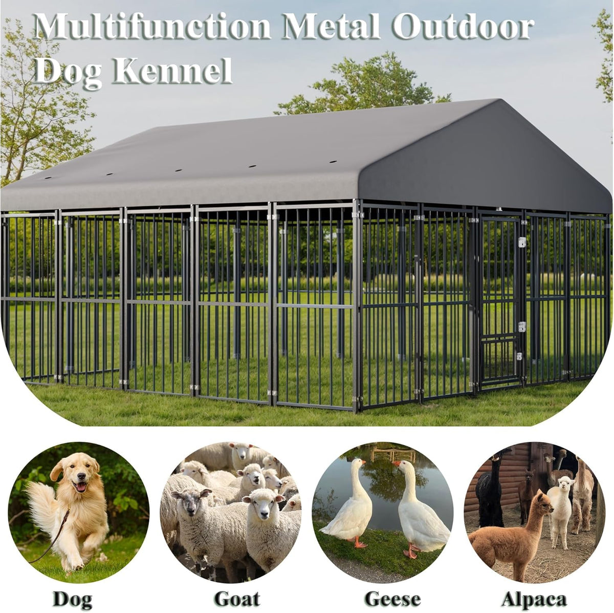 10x14FT Heavy Duty Large Dog Kennel Outdoor T1047