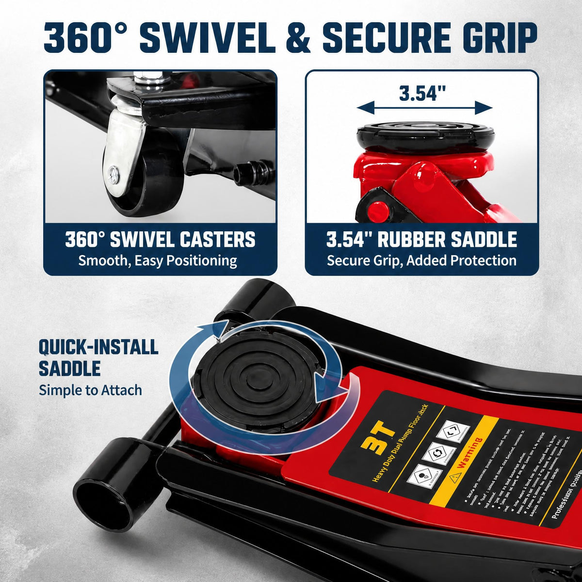 3 Ton Low Profile Steel Hydraulic Floor Jack I3983