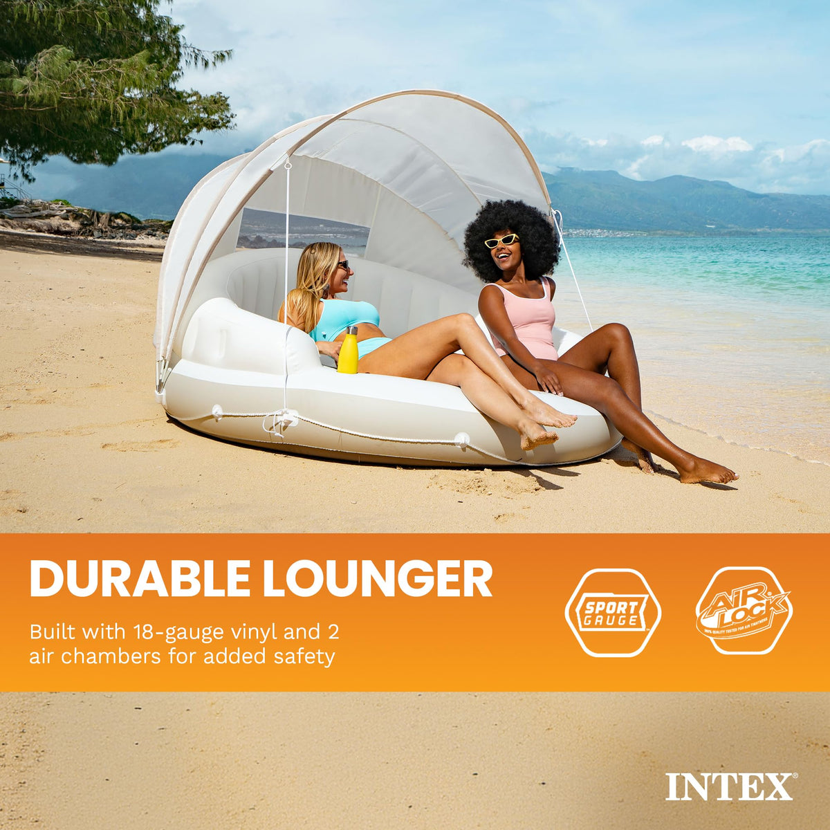 Inflatable Pool Float Lounge with Sunshade H955