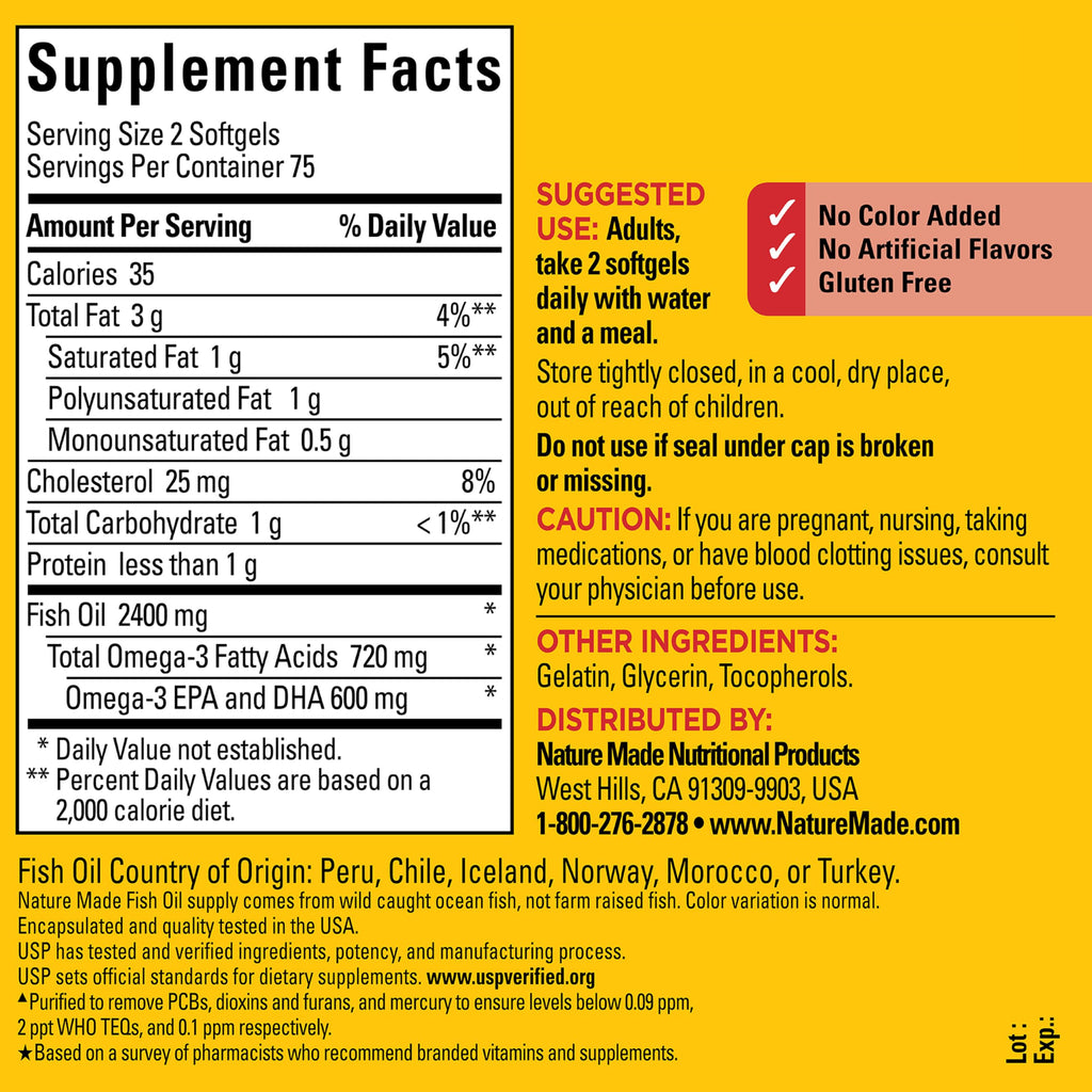 Fish Oil Omega 3 Supplements 1200 mg Softgels A61008