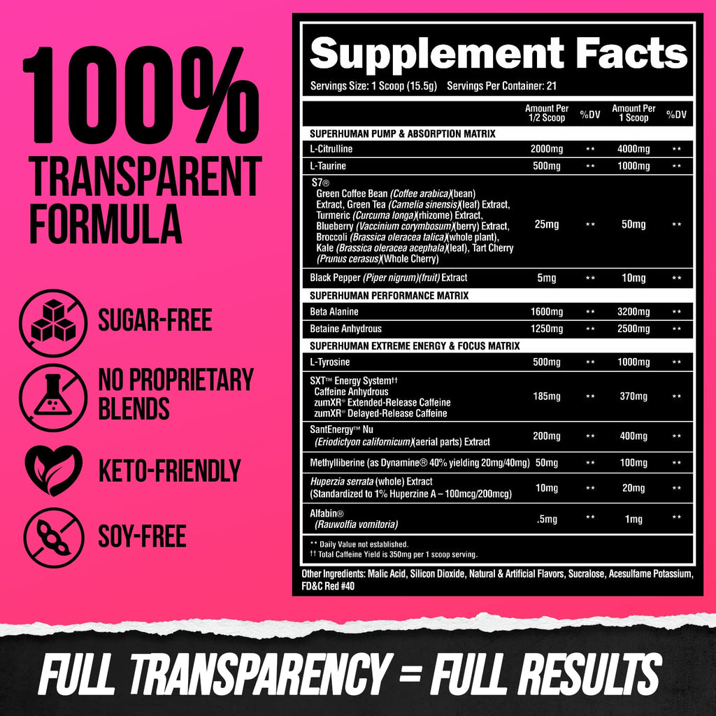 High Stim Pre Workout Powder with Beta Alanine & Caffeine (21 Servings) E780