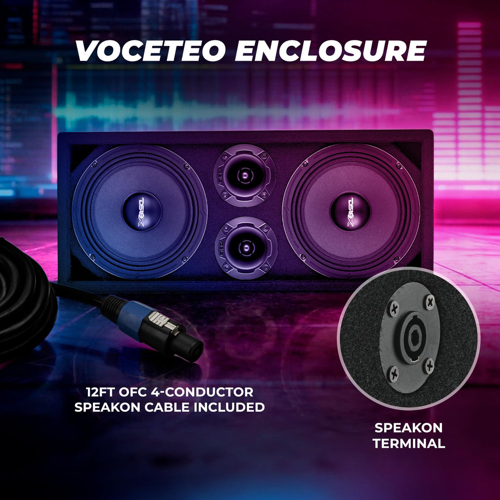 Ported Speaker Box with Dual 8" Mids, Tweeters & Amplifier D880369