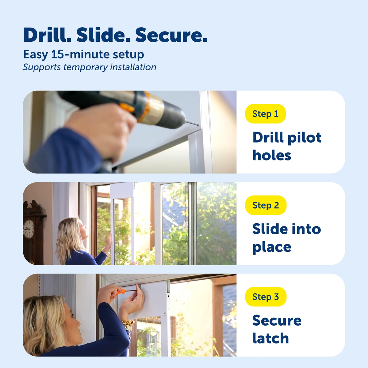 Sliding Glass Pet Door, Large, White J729