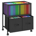Rolling File Cart with 2 Fabric Drawers J91549